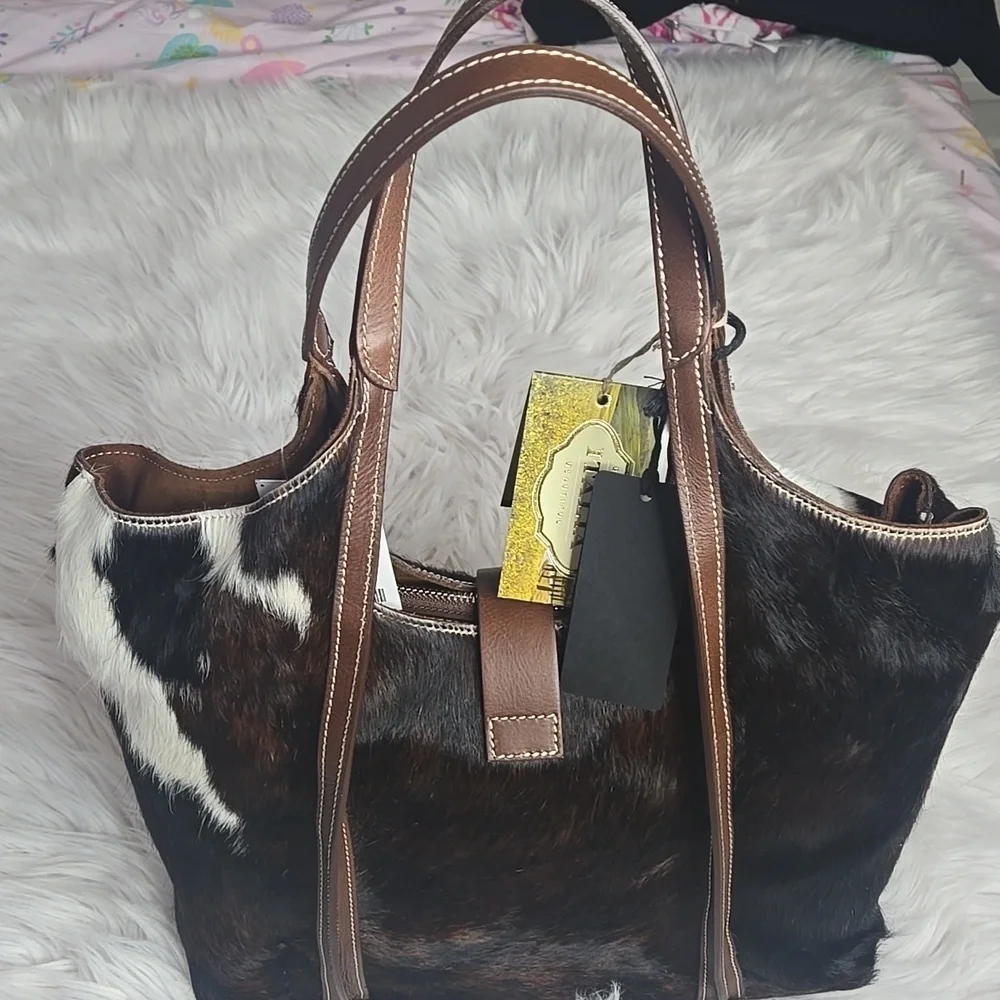 Cavalcanti Calf Hair Cow NWT Genuine Leather Hobo Bag